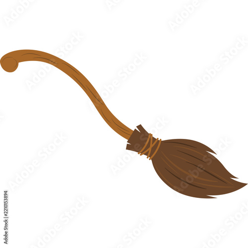 Cartoon Illustration of a Witch's Broom