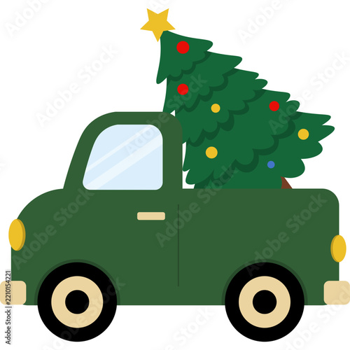 Christmas Car Illustration
