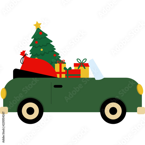 Christmas Car Illustration
