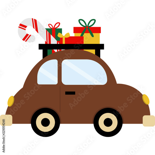 Christmas Car Illustration
