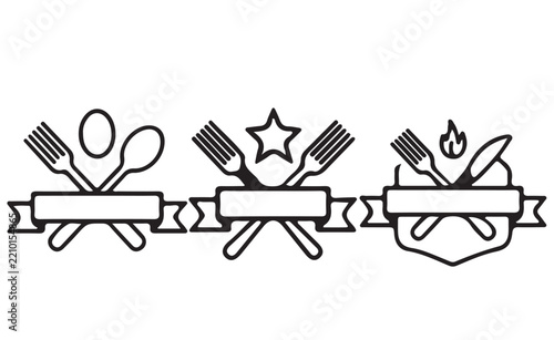food icon vector Icon Set Black White