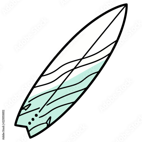 Surfboard with wave design