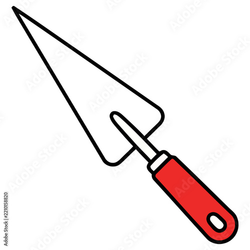 Trowel with red handle