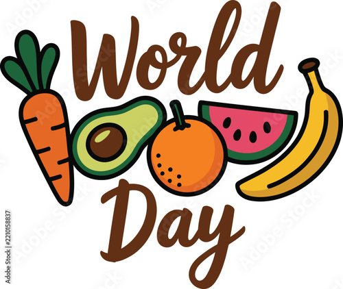 Colorful vector illustration featuring a carrot avocado