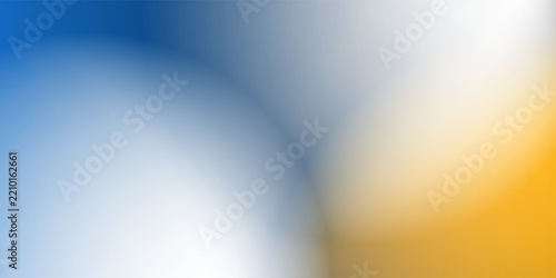 Vibrant abstract gradient background blending deep blue, bright yellow, golden brown and warm cream tones with soft blurred transitions. Bright dark contrast.