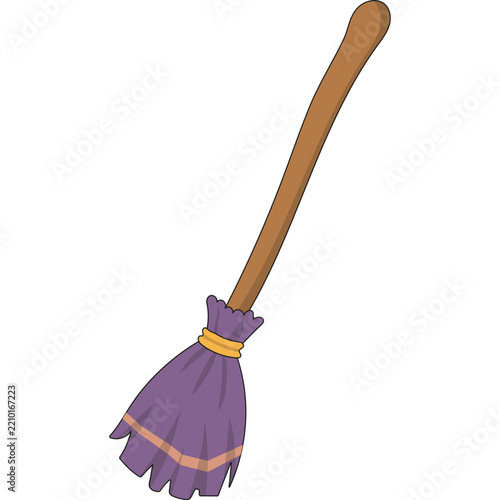 Cartoon Illustration of a Witch's Broom