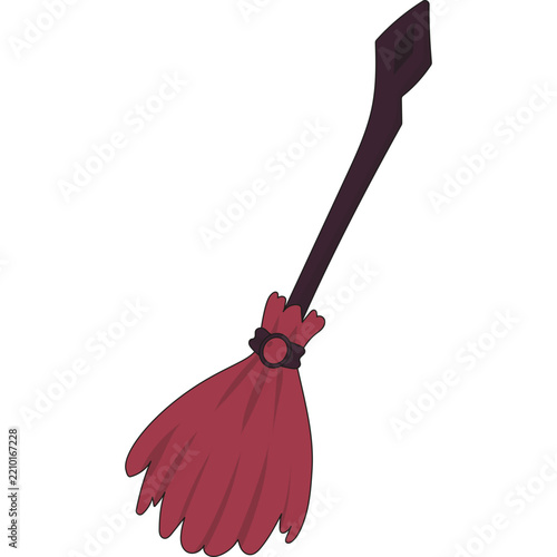Cartoon Illustration of a Witch's Broom