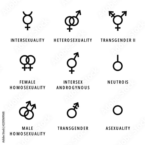 High quality vector set of LGBTQ symbols - Icon set isolated on white background