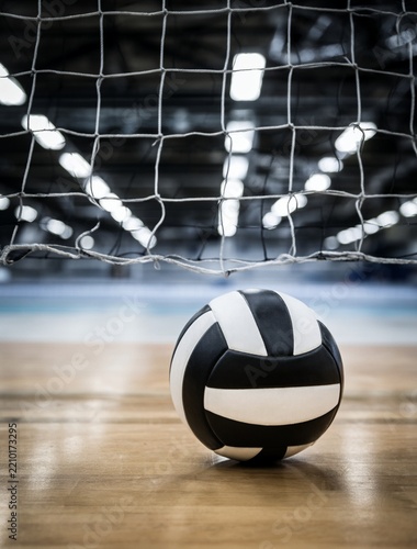 Handball Ball in Front of Goal Net on Indoor Court
