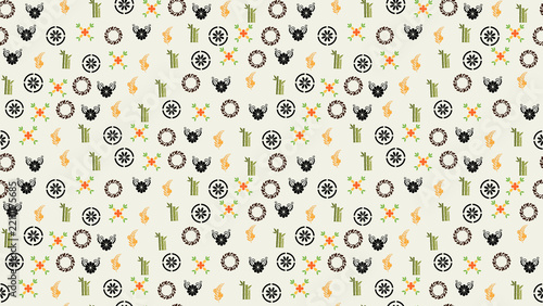 Decorative pattern with traditional motifs