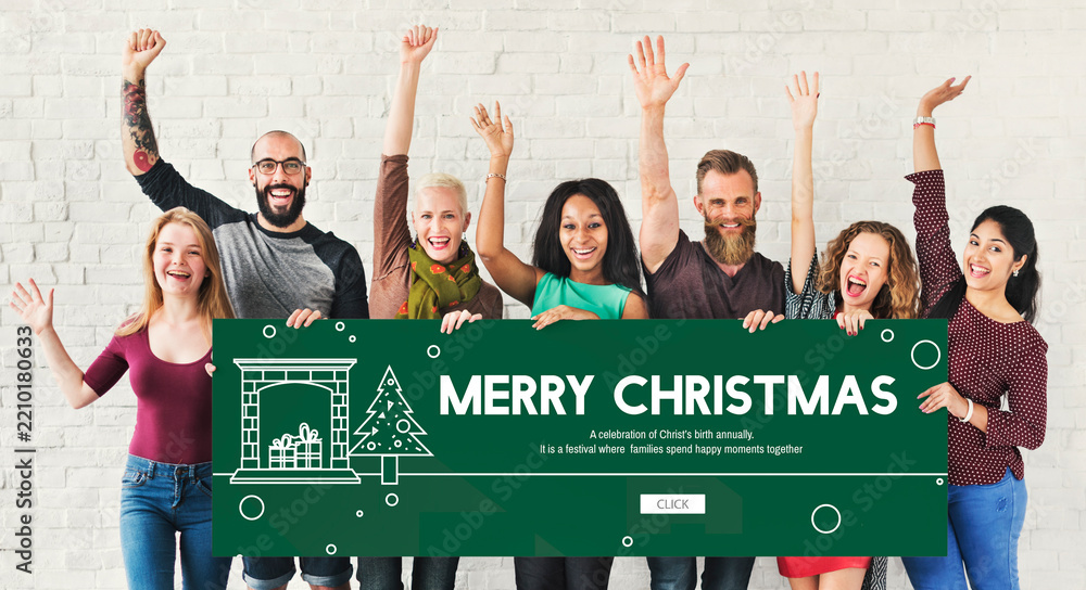 Obraz premium Merry Christmas Santa Clause Festive Holiday Concept