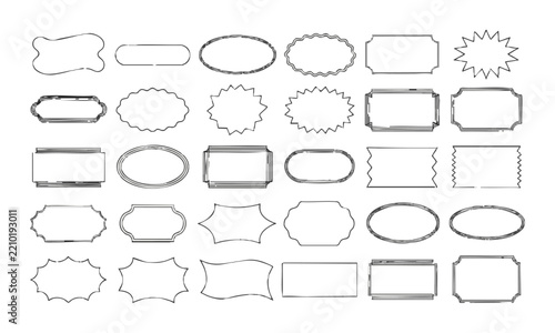 Minimal Outline Frames Labels and Badge Shapes.