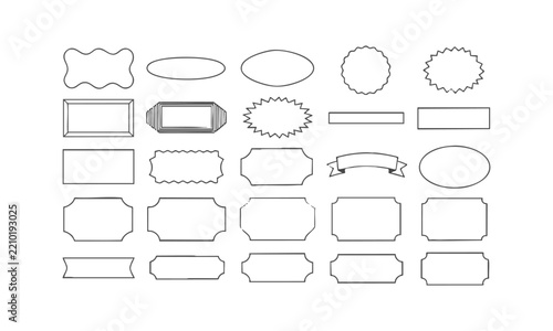Empty Geometric Frames and Decorative Labels Set.