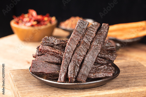 Dried beef jerky, beef strips