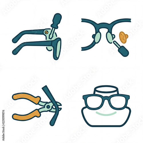 Eyeglass Frame Adjustment and Repair Service Icons