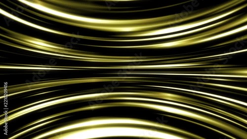 abstract dynamic luxury gold luminous light streaks animation flowing on black background