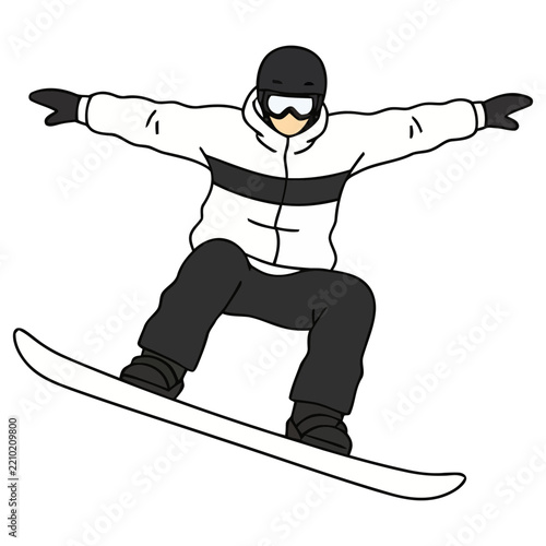 Snowboarder in mid-air