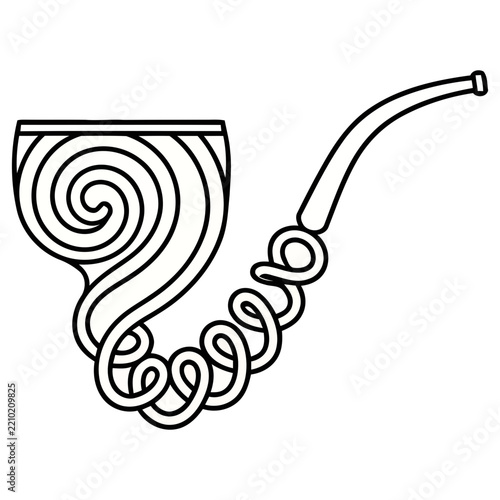 Stylized Pipe with Swirl Design