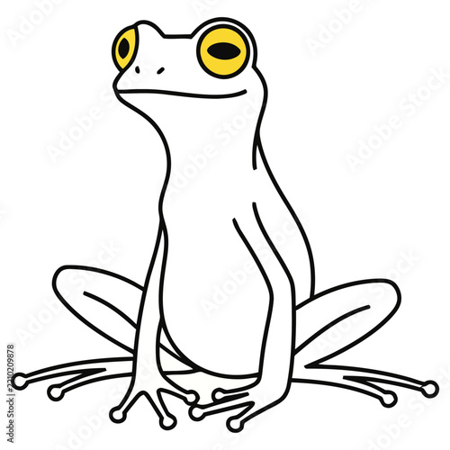 White frog with yellow eyes
