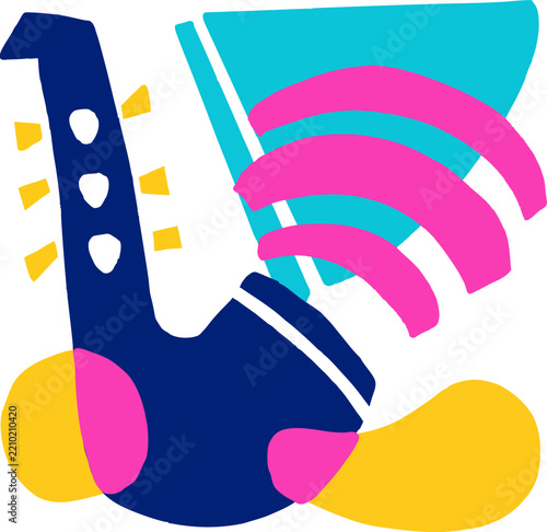 Environment Silhouette Cute Abstract Landscape Colorful Doodle Music Scene 2