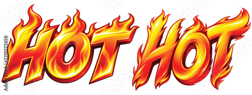 Fire-themed typography design with fiery text emphasizing heat and