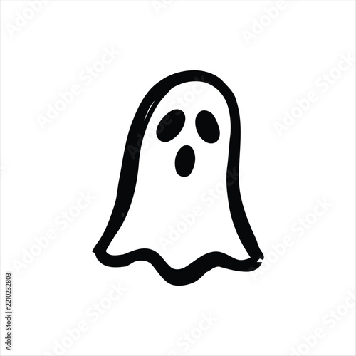 Halloween Ghost Icon – Spooky Ghost Symbol for Horror, Haunted House and Halloween Design