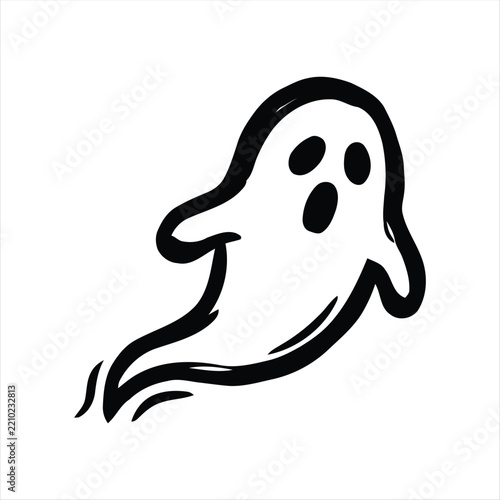 Halloween Ghost Icon – Spooky Ghost Symbol for Horror, Haunted House and Halloween Design