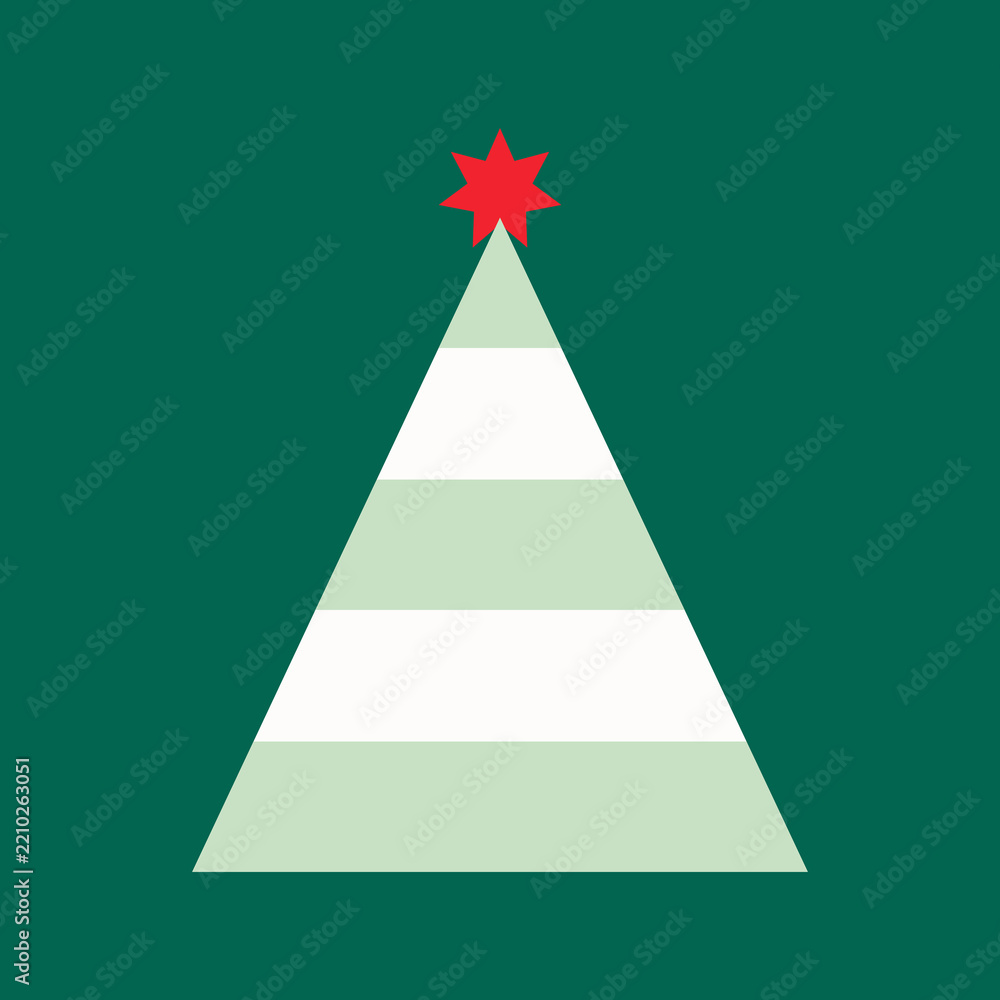Fototapeta premium Christmas tree geometric flat illustration