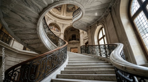 Elegant spiral staircase interior architecture