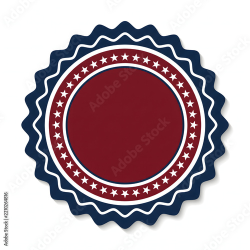 Patriotic circular badge frame with stars for American holiday designs