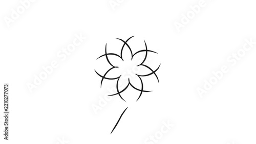 Floral Bloom Line Art