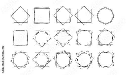 Layered Square Circle and Polygon Frame Collection.
