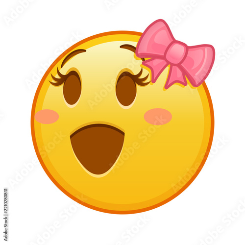 Female winking face Large size of yellow emoji smile