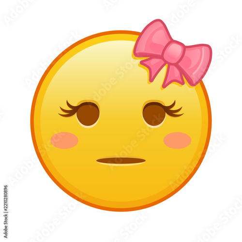 Female yawning face Large size of yellow emoji smile