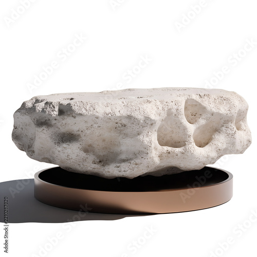 Isolated Suspended-Mass Coffee Table Travertine 3D Asset