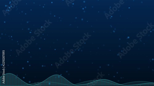 Abstract Blue Digital Sound Waves Background