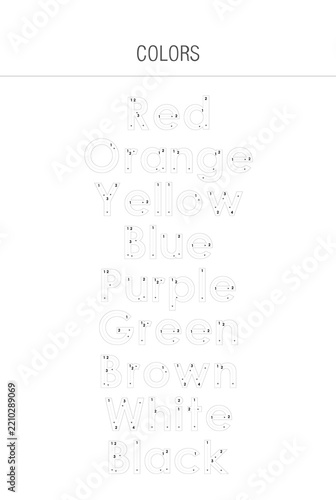 Tracing Worksheet For Kids - Colors