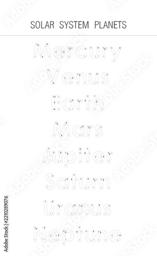 Tracing Worksheet For Kids - Solar System Planets