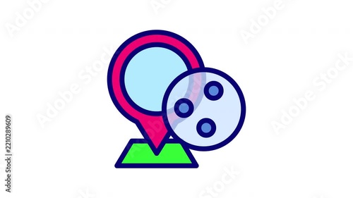 Animated Share Location Icon with Connected Points