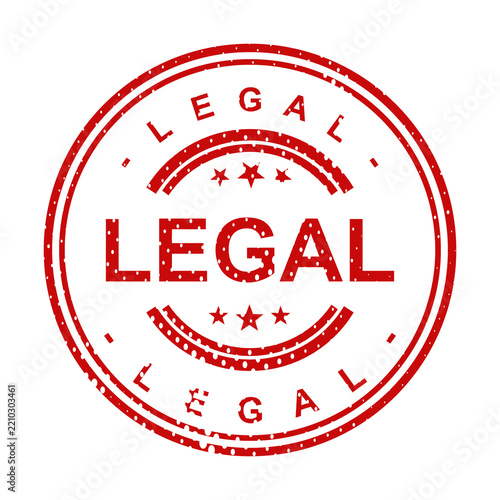 Red legal stamp with word legal in center illustration