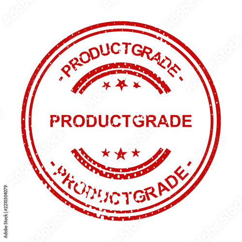 Product grade red circular stamp with stars illustration