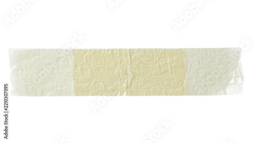 Two strips of medical tape one yellow and one white, isolated on transparent background