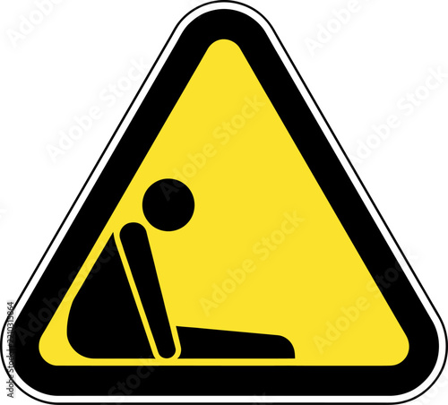 Low overhead clearance safety warning sign vector illustration   