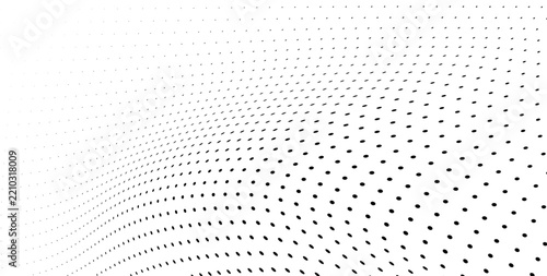 Subtle horizontal wave of dots creating a soft and serene transition effect.