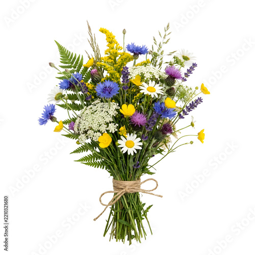 Beautiful Bouquet of Pink and Yellow Daisies and Flowers in Vase Isolated on White Background for Spring, Summer, Floral Decoration and Gift Concepts