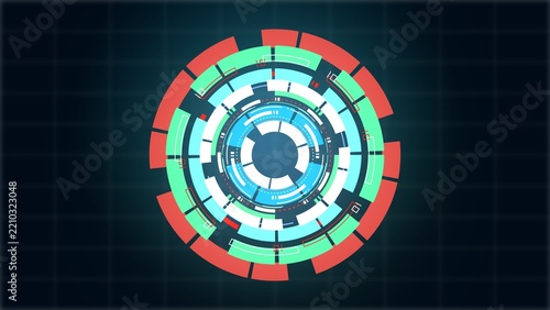 Abstract Colorful Tech HUD Circle Interface Element