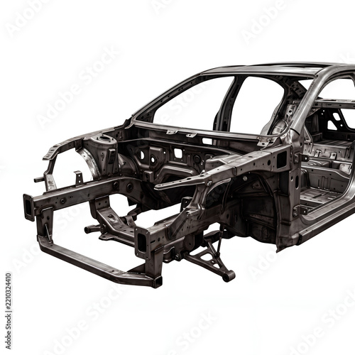 Car Frame Structure Without Exterior Panels.
