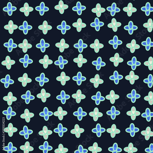 Seamless Japanese Shibori Indigo Floral Vector Pattern Graphic Texture