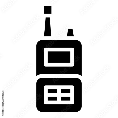 Two way radio icon with solid style