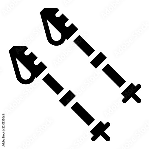 Walking sticks icon with solid style